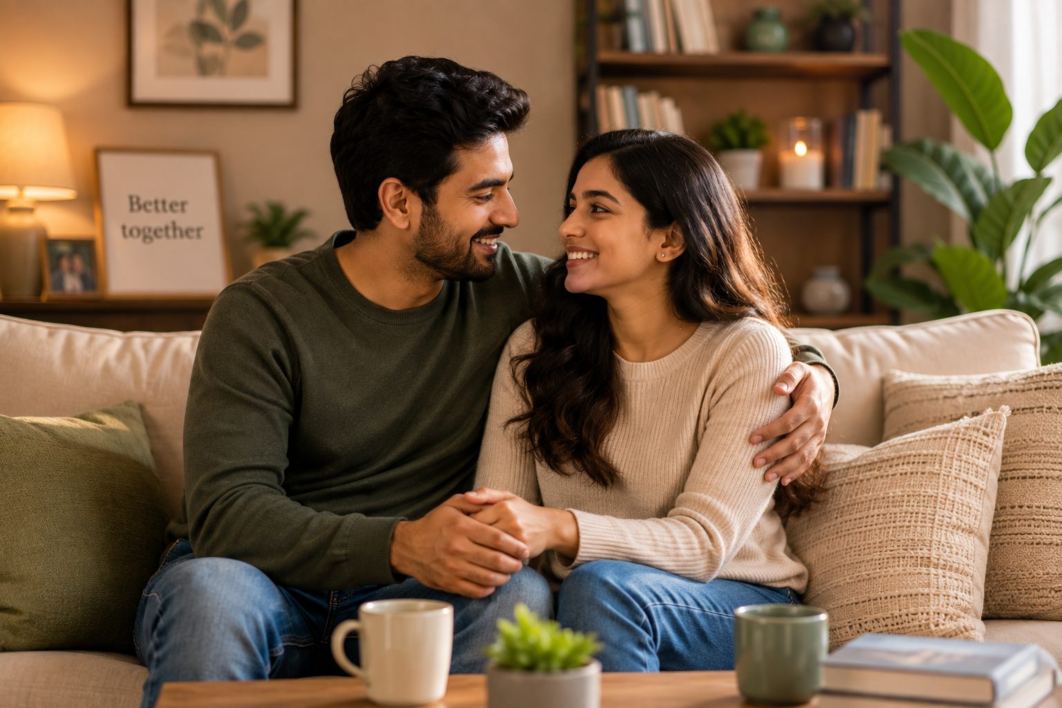 Couple building emotional connection
